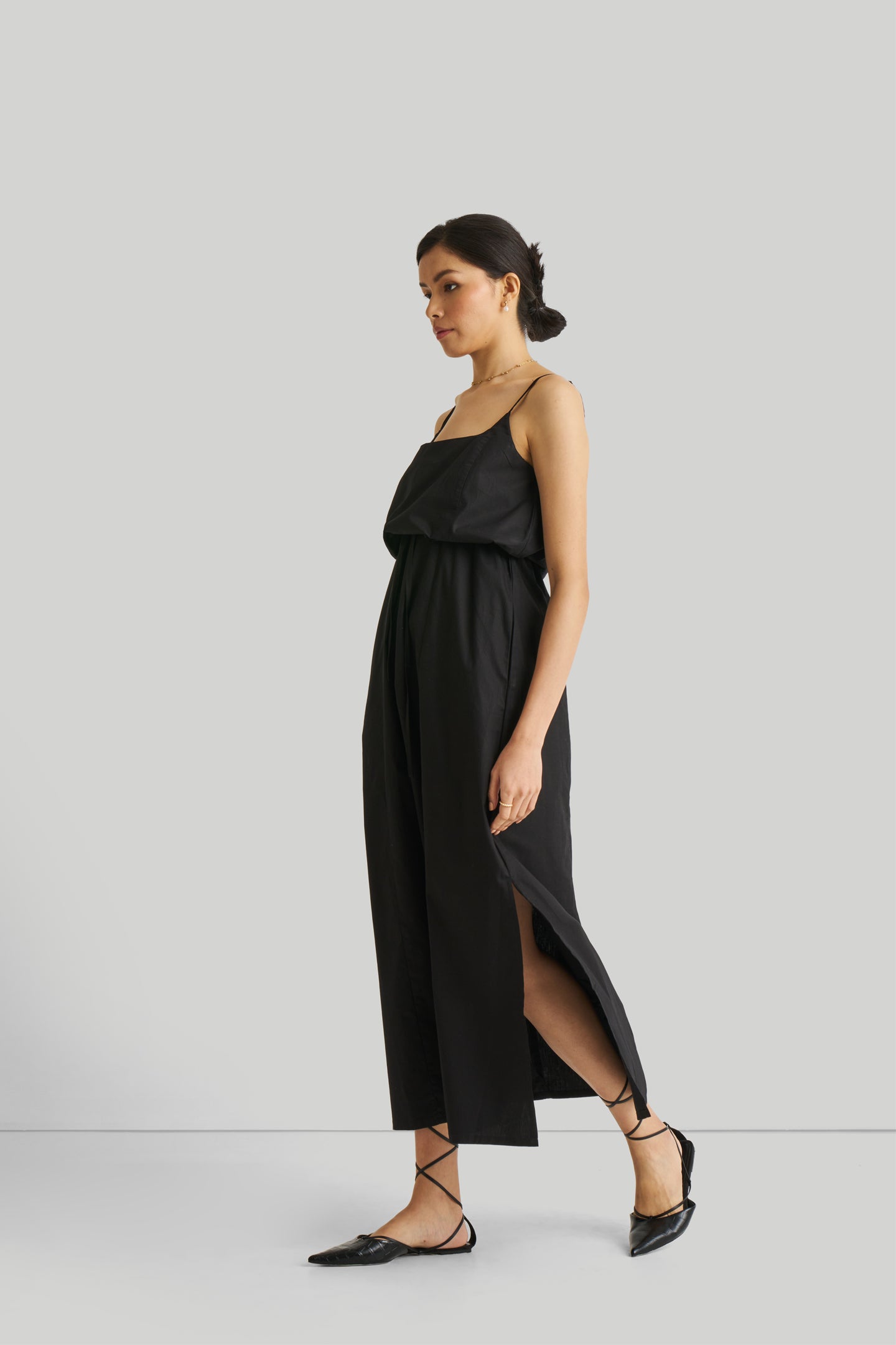 Strappy Maxi Dress in Black Reistor Strappy Maxi Dress in Black Reistor