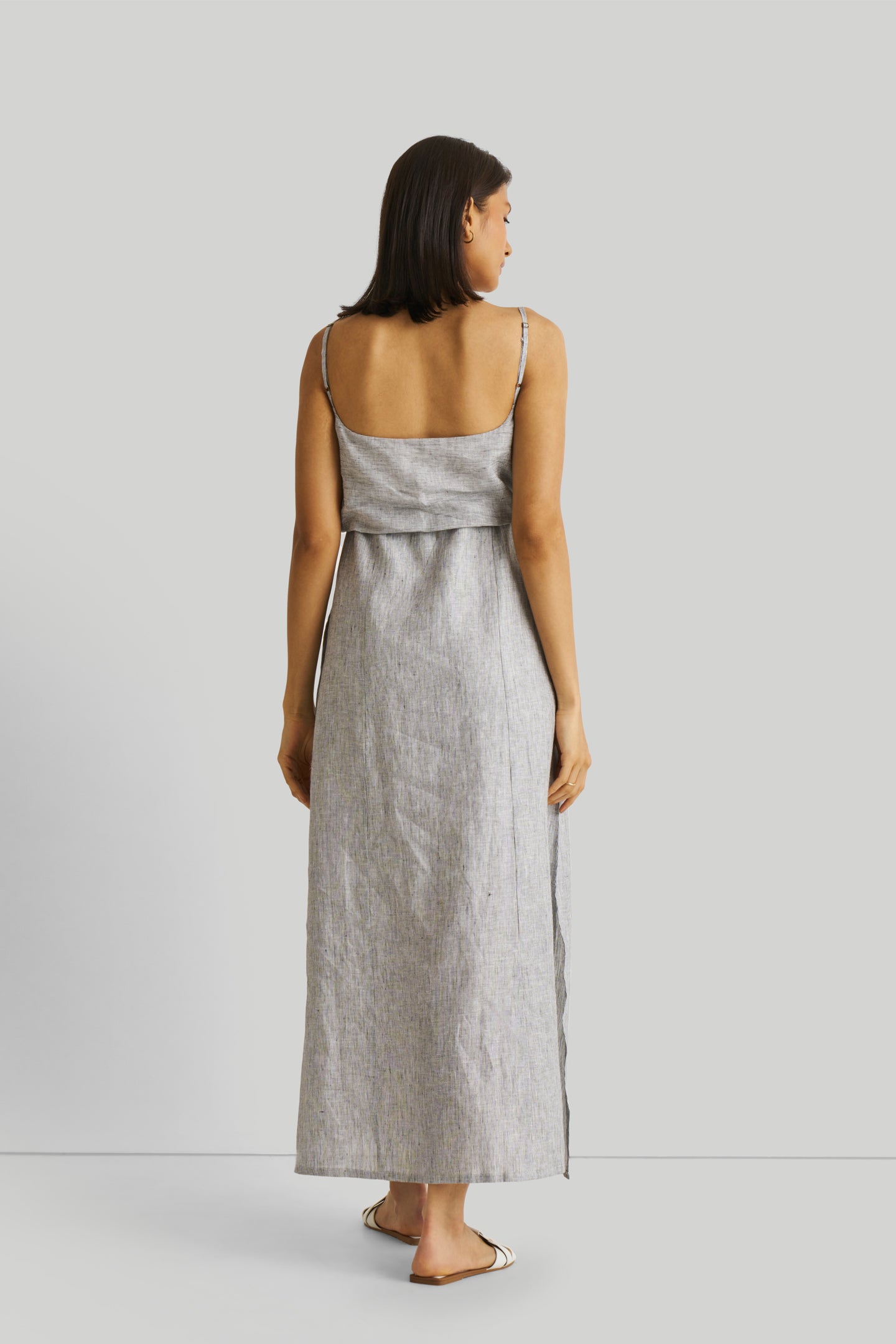 grey strappy maxi dress Karen Millen Hammered Satin With Cowl Neck Strappy Woven Maxi Dress in Grey