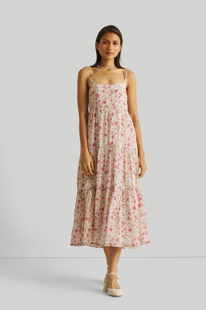 Strappy Tiered Floral Maxi Dress 01