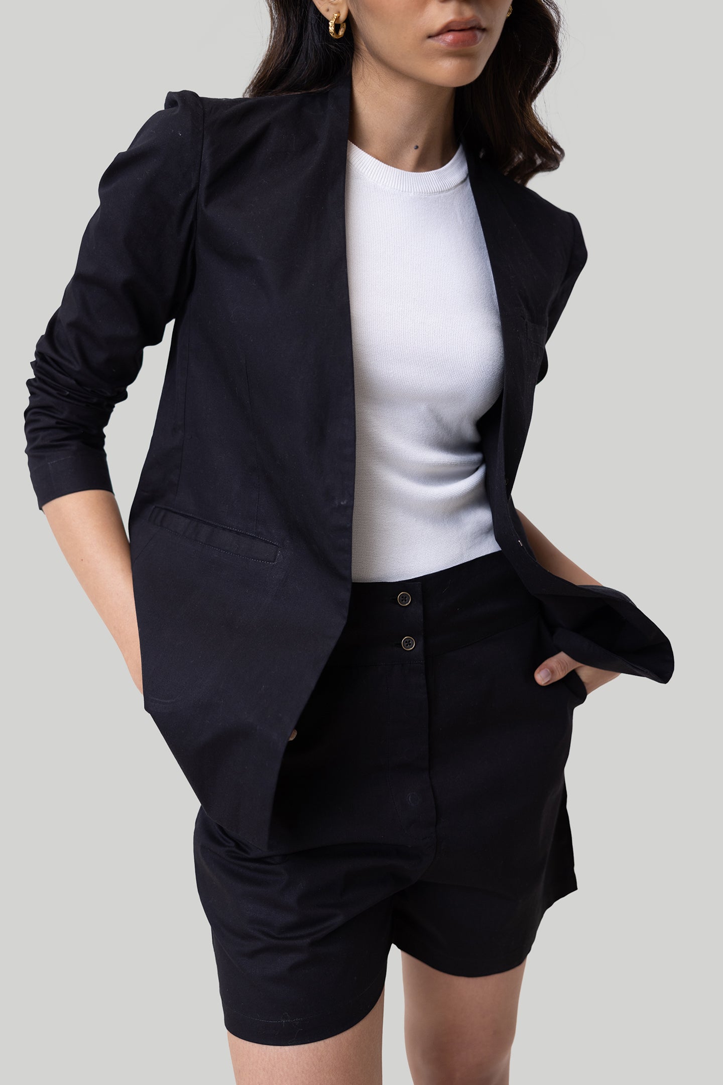 Linen Blend Suit Black Linen Jacket Ladies Uk Summer Heat Blazer