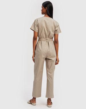 Cropped Wrap Jumpsuit