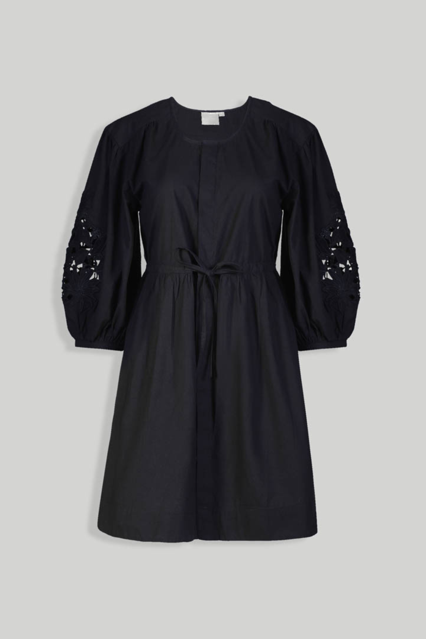 Shirt Dress with Balloon Sleeves in Black Reistor Shirt Dress with Balloon Sleeves in Black Reistor