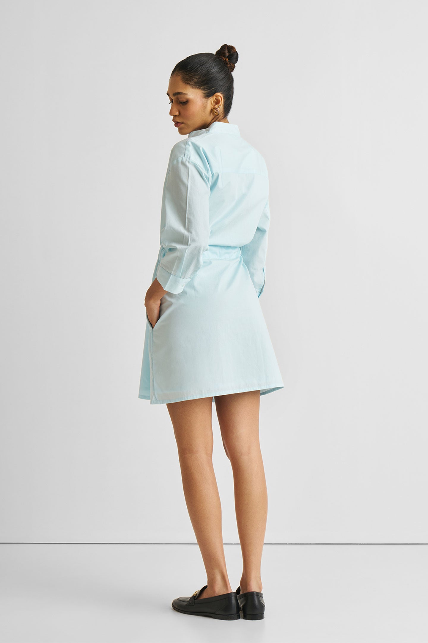 tie waist short sleeve dress Buttoned Tie Waist Short Sleeve Dress