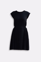 Short Dress With Smocking Side Detail in Black