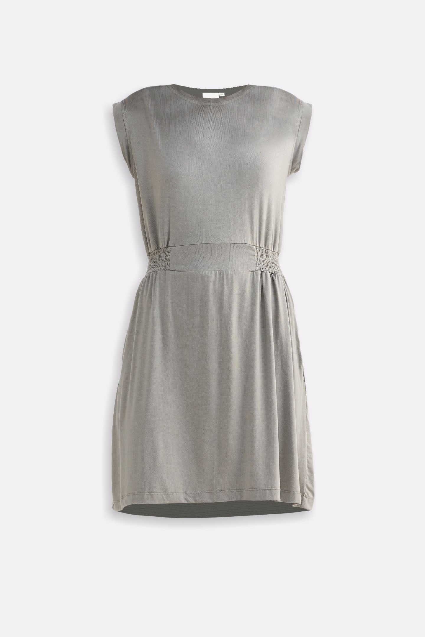 Short Dress With Smocking Side Detail in Light Olive