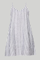 Short Tent Dress in Linen Stripes