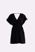 Short Gathered Dress in Black