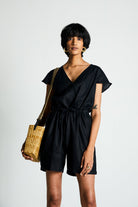 Smoke and Mirrors Romper in Black