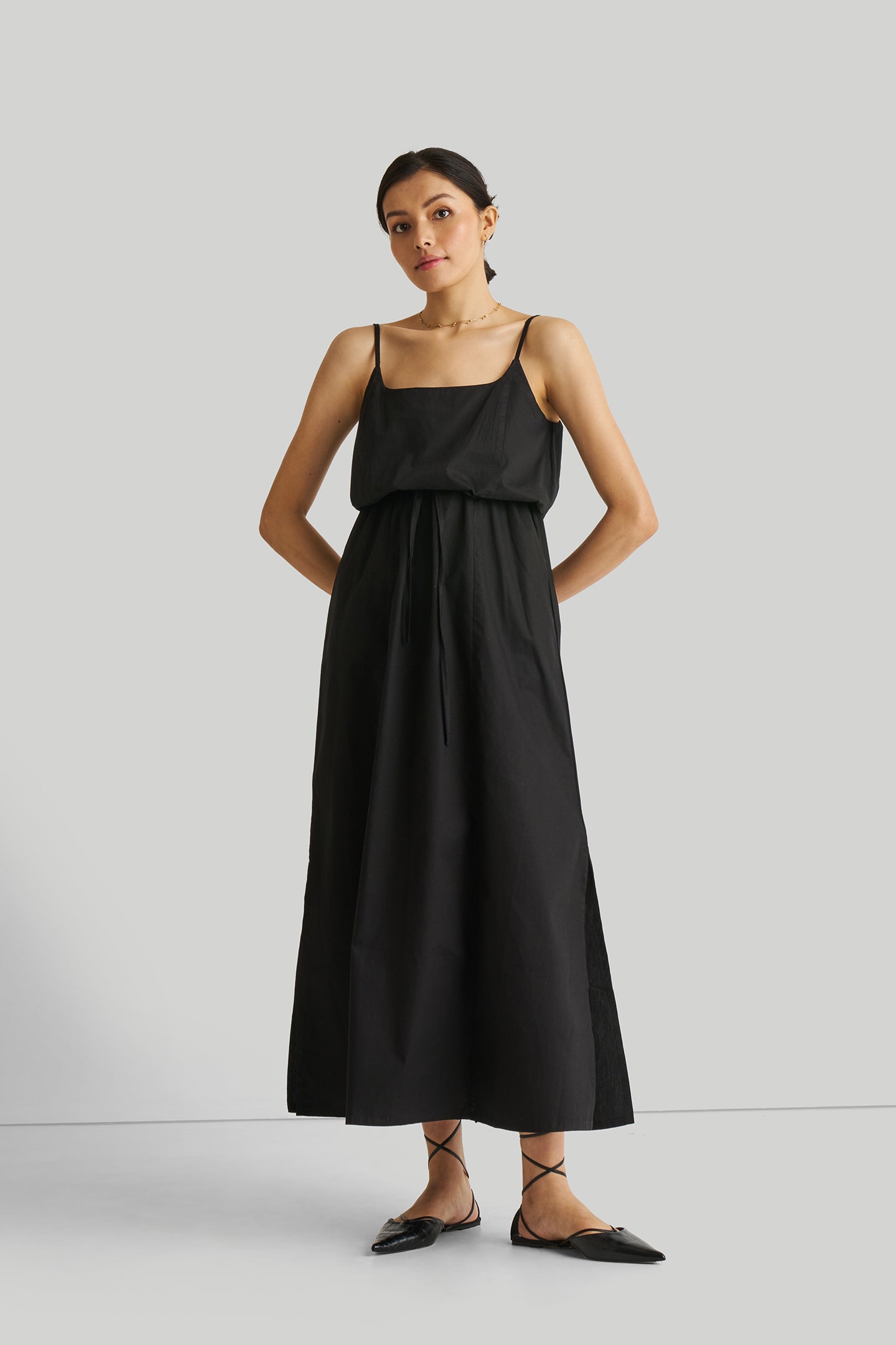 Strappy Maxi Dress in Black