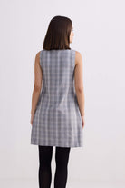 The Cotton Tweed Shift Dress in Grey