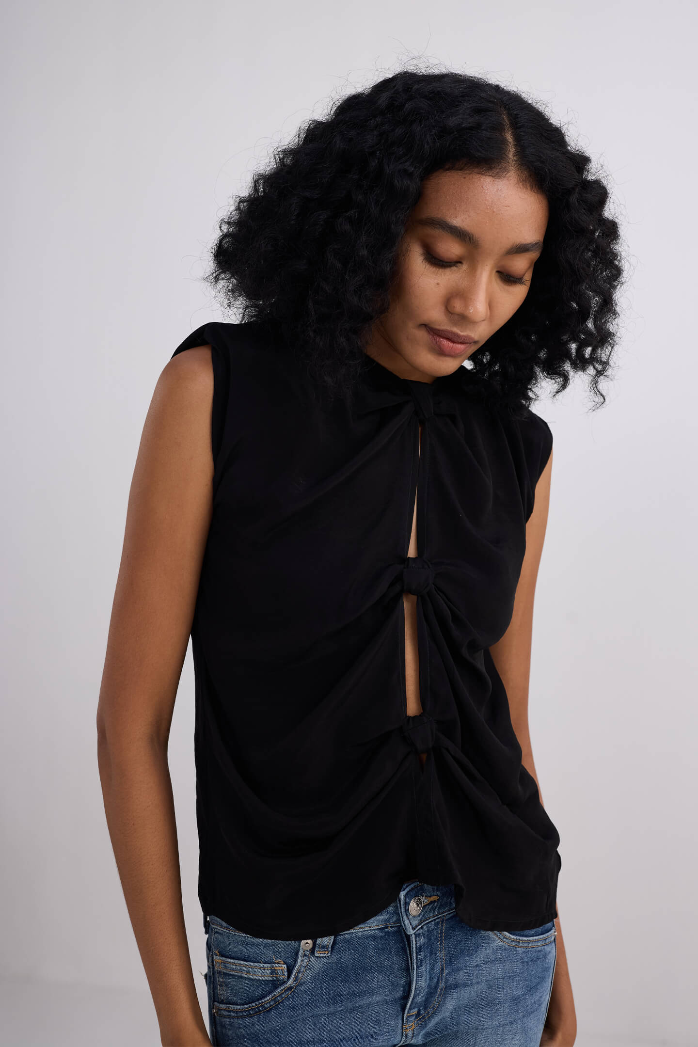 The Knot-so-Basic Top in Black Closeup