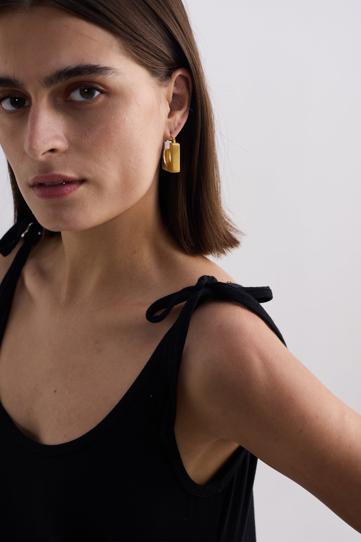 Tie-Detail Maxi Dress in Black Closeup