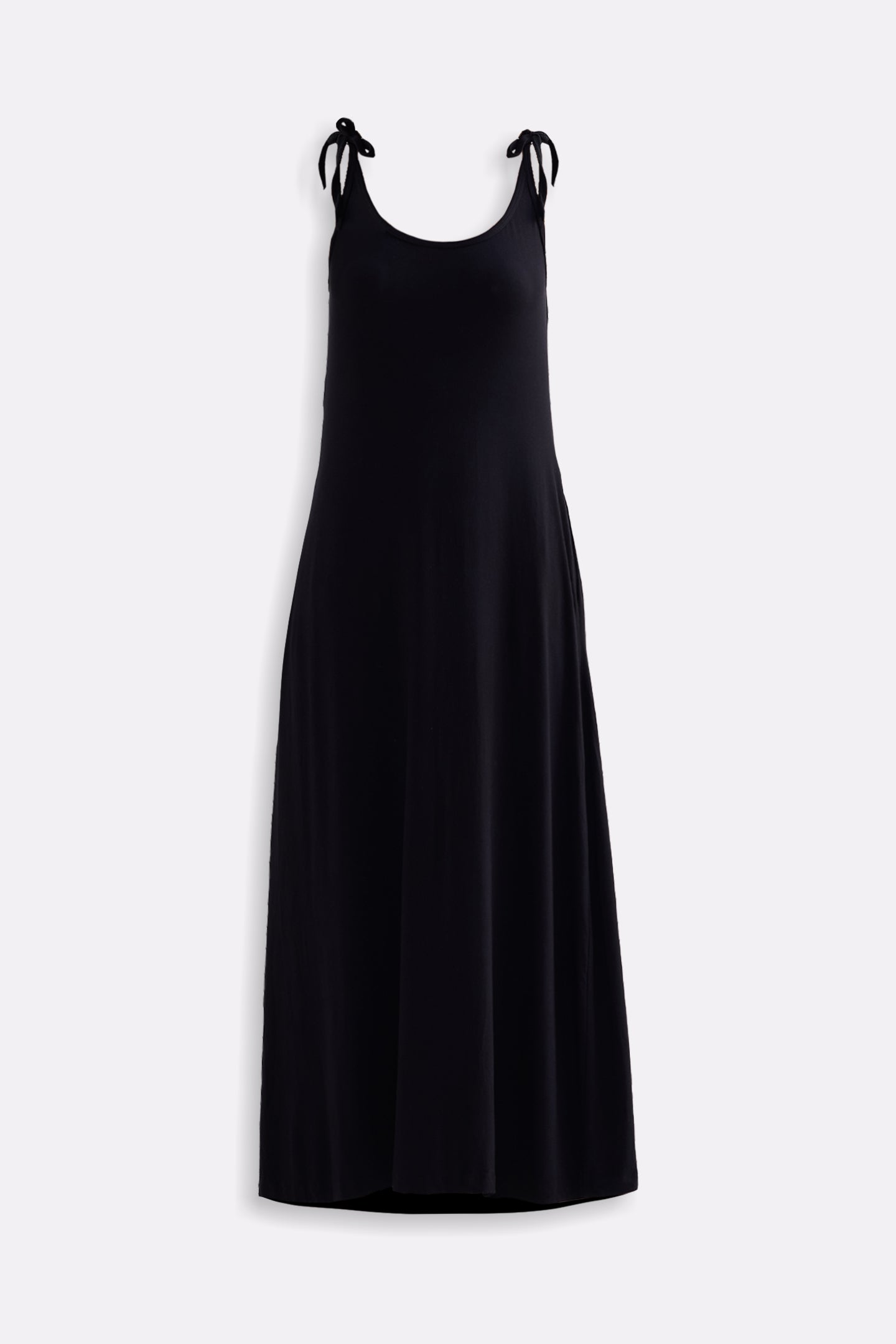 Tie-Detail Maxi Dress in Black Flat Lay
