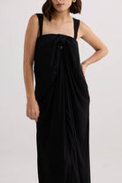 Twilight Twist Strappy Maxi Dress in Black