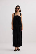 Twilight Twist Strappy Maxi Dress in Black