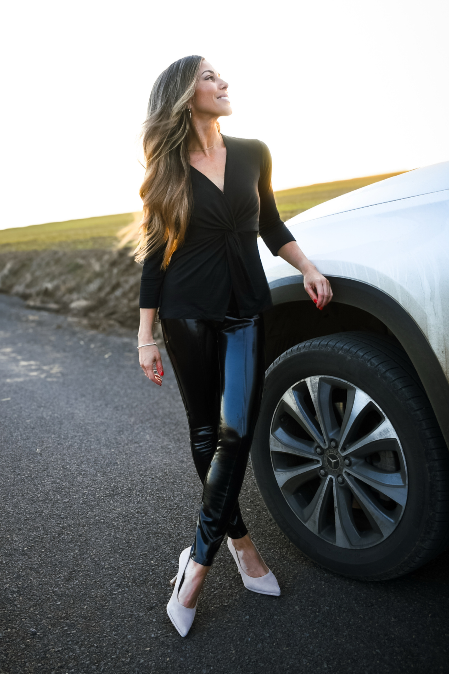 Twist-Front-Knit-Shirt-in-Black-Moodshot
