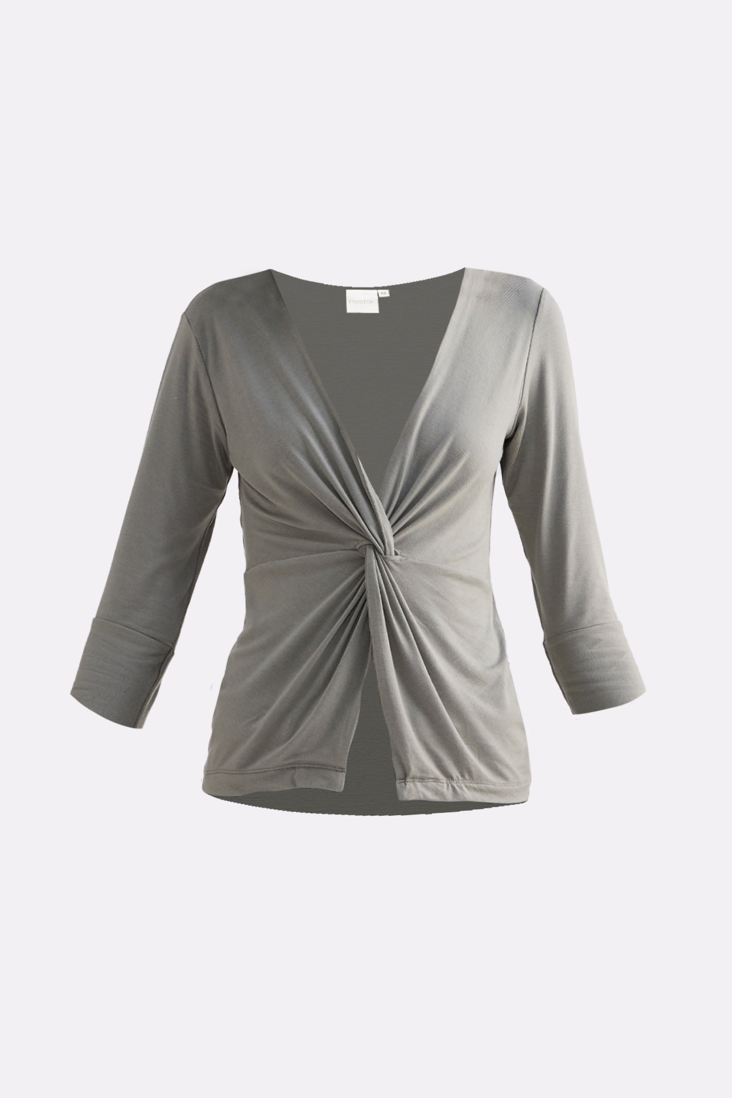 Twist Front Knit Shirt in Light Olive Flat Lay