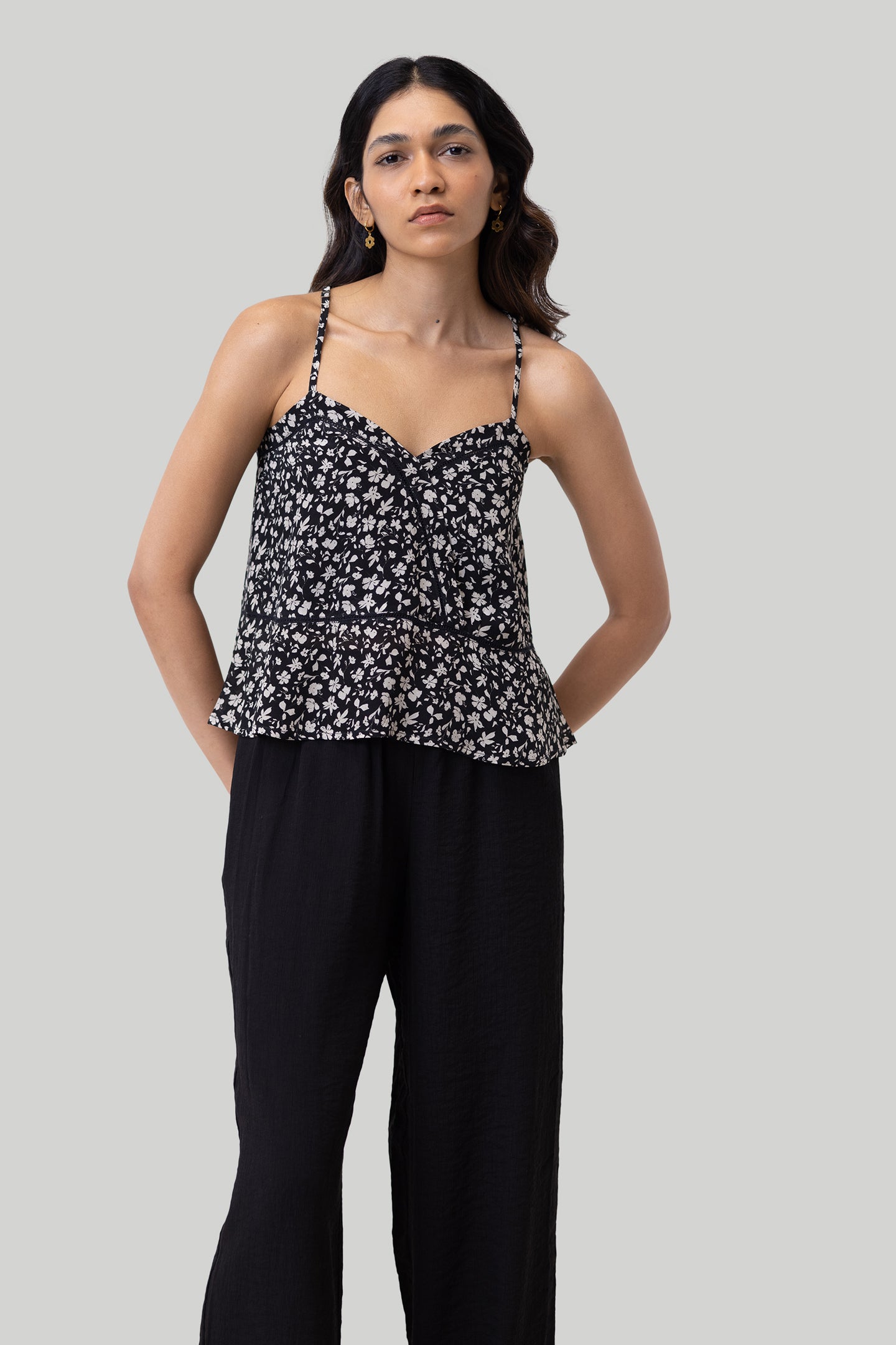 V-neck Medley Camisole with Lace 05