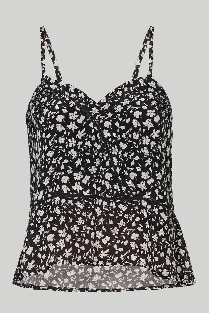 V-neck Medley Camisole with Lace 06