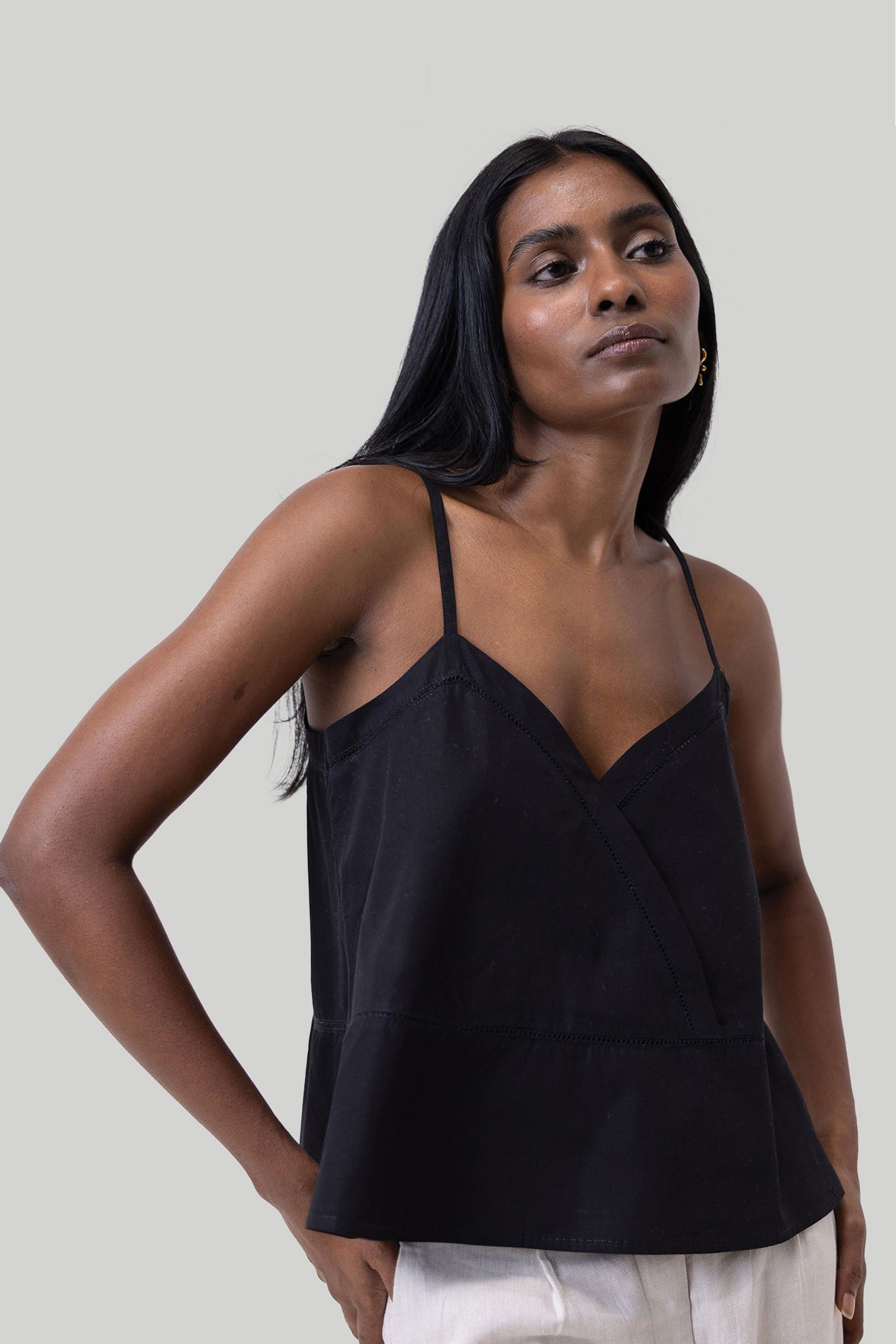 V-neck Lace Camisole in Black – Reistor