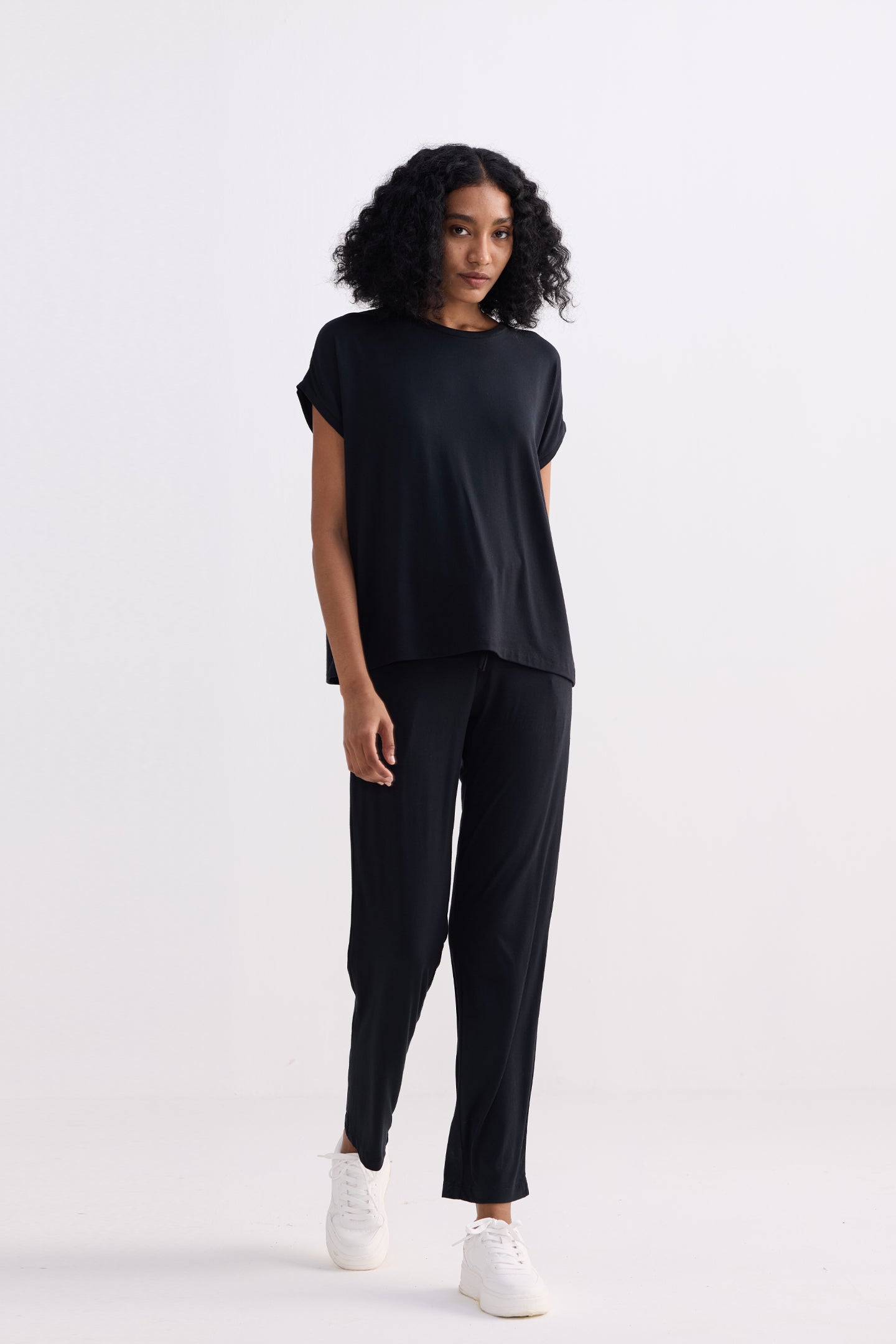 Relaxed Tee Set in Black