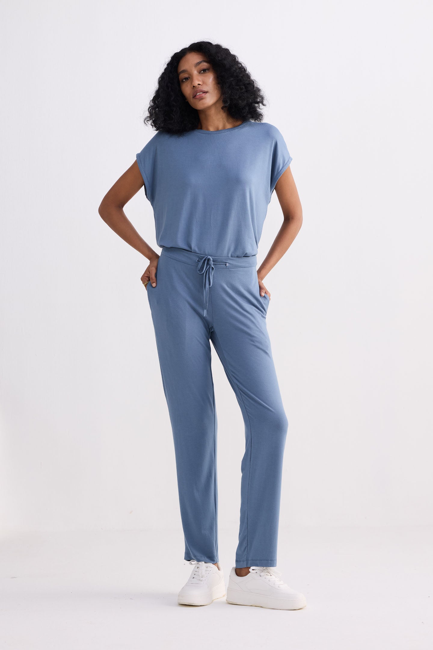 Wide Leg Pant in Blue