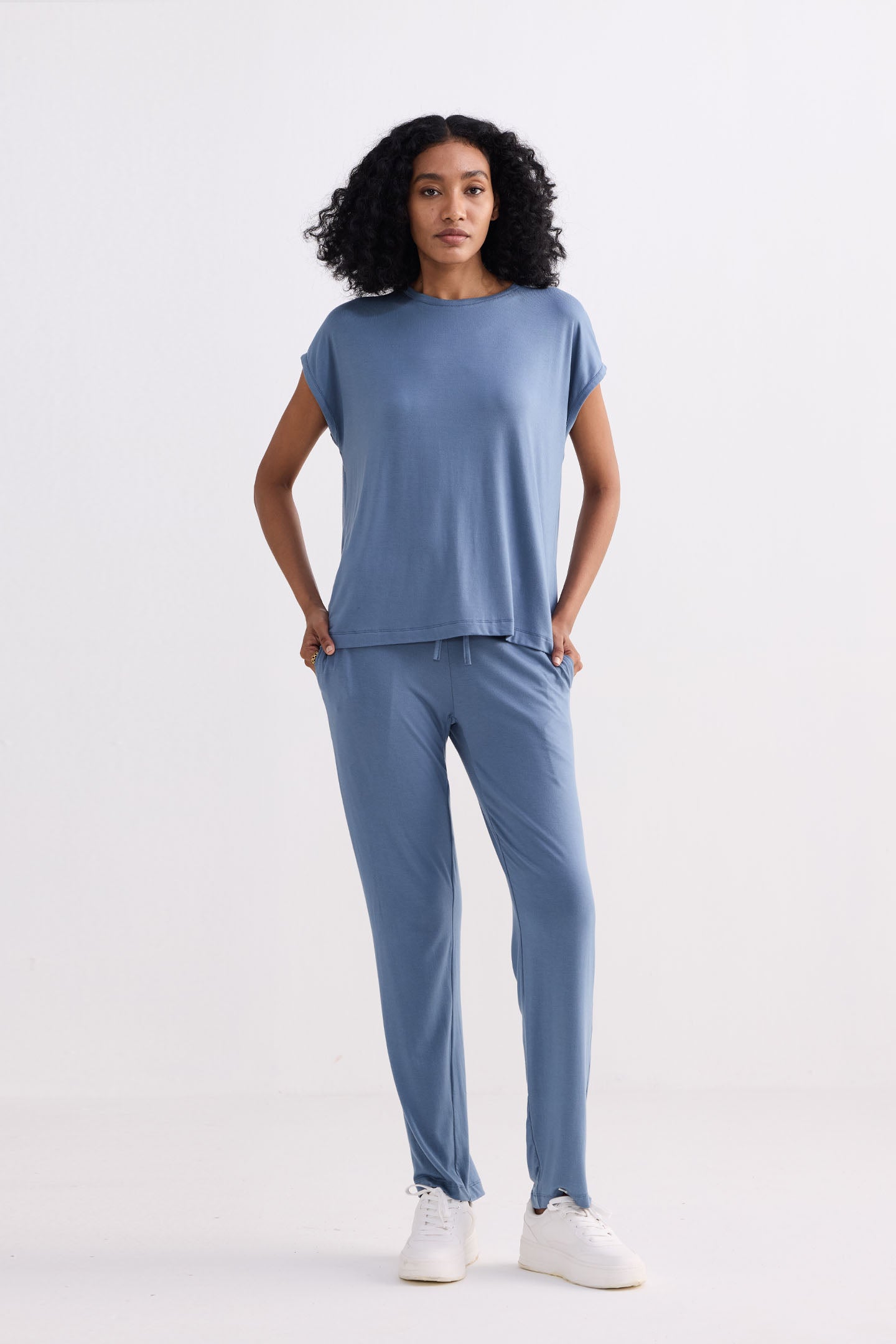 Wide Leg Pant in Blue