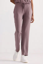 Dusty rose drawstring wide-leg pants