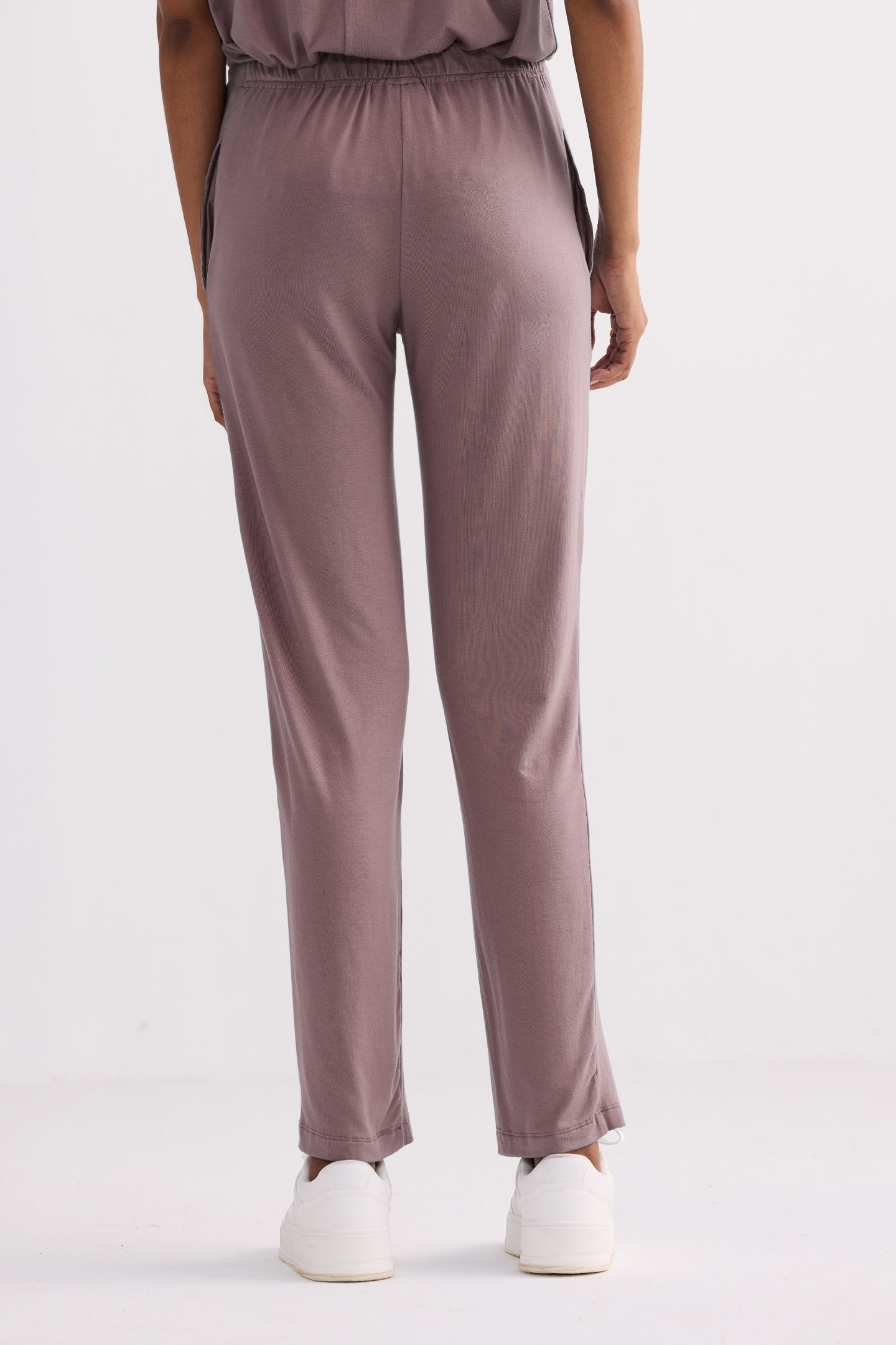 Soft fabric dusty rose pants back