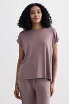 Dusty rose short sleeve top for women