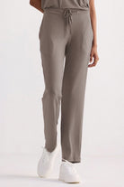 Earth grey wide leg pants relaxed leg fit