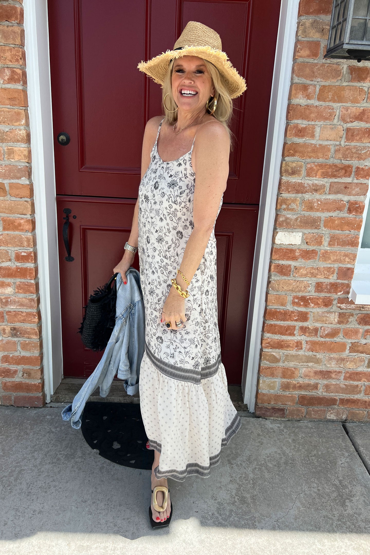 black flowy maxi dress Flowy Maxi Dress in Black Florals Noir Wildflower / M
