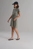 Drawstring Short T-shirt Dress in Light Olive 13