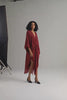 Front Twist Kaftan Dress in Burgundy