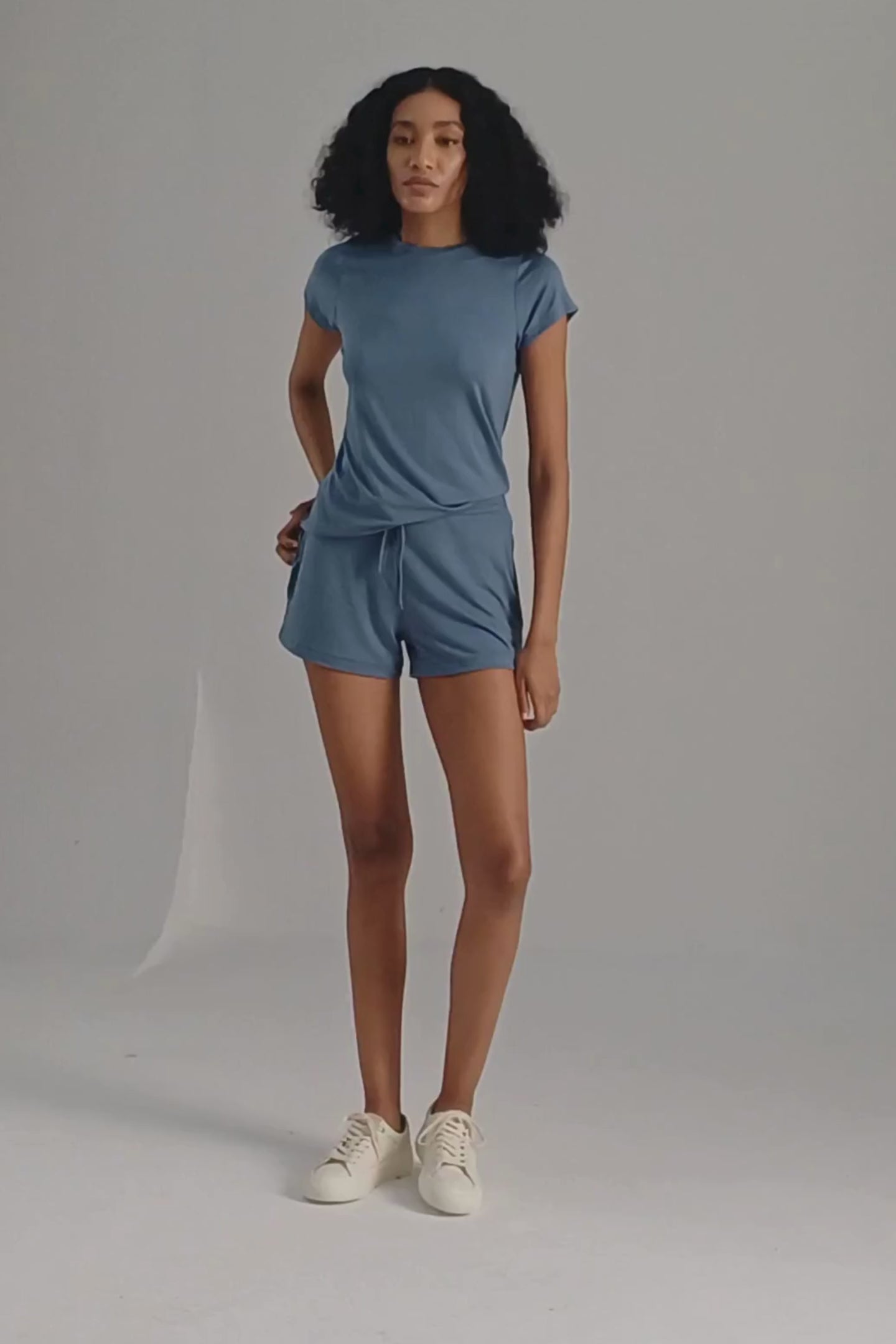 Essential Short Sleeve Tee Set in Blue Moodshot Video