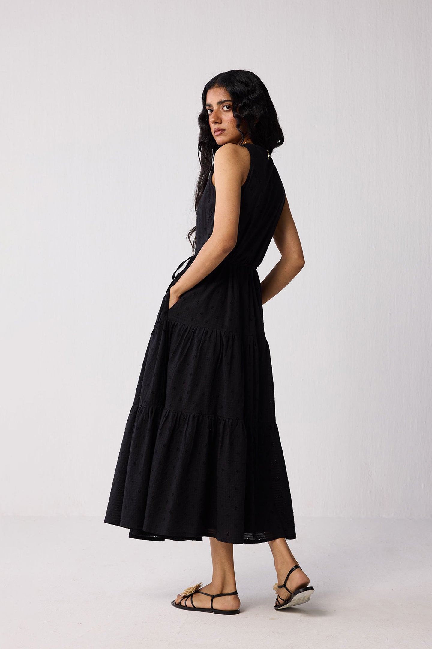 black wrap dress Karen Kane Women's Faux Wrap Drape Dress, M, Black, Rayon/Spandex