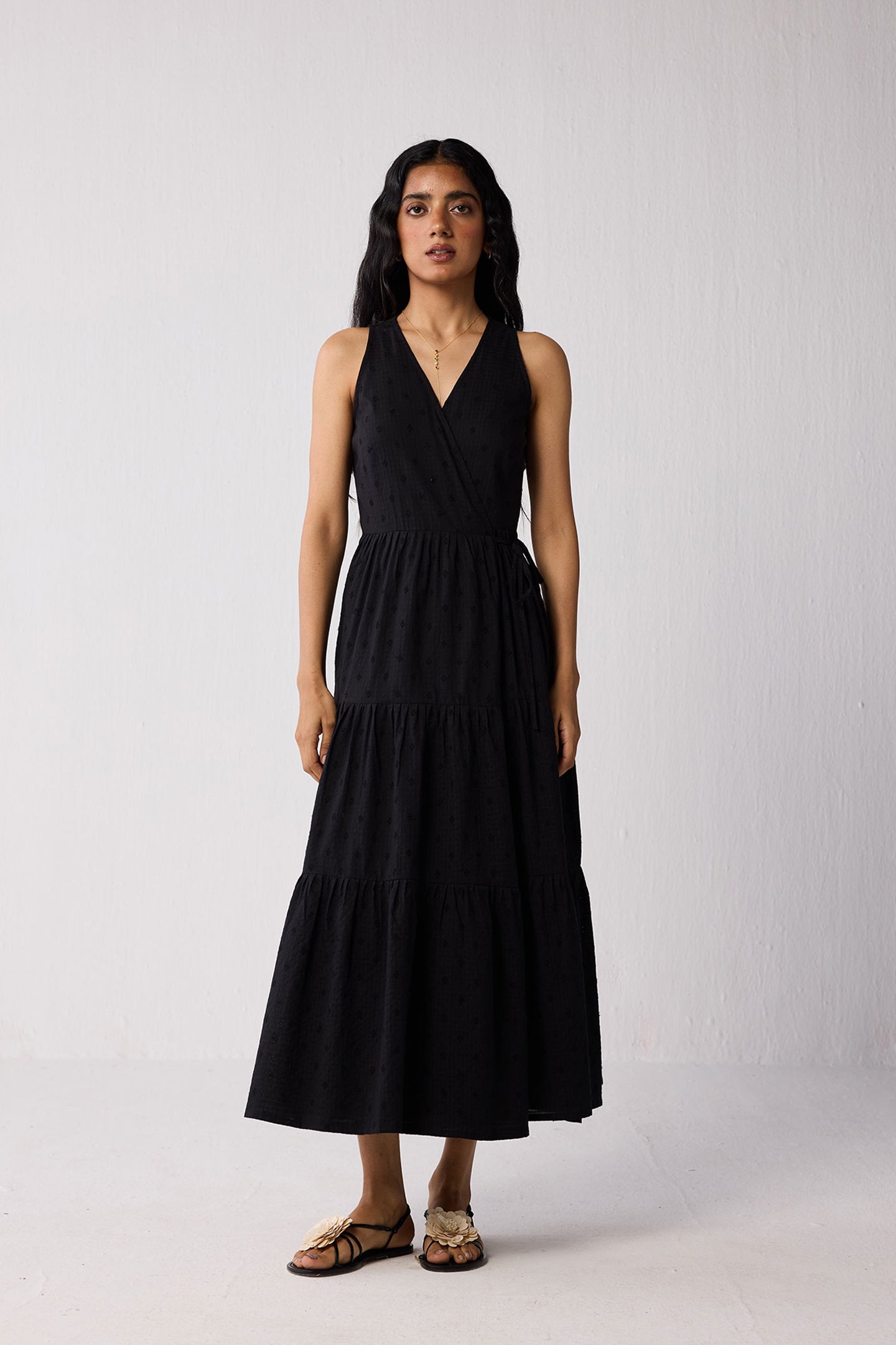black maxi wrap dress Baltic Born Womens Vara Satin Maxi Wrap Dress | Black