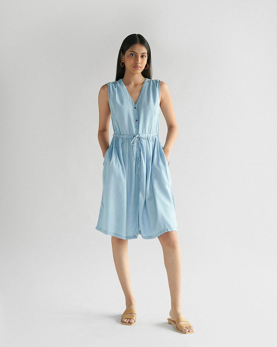 Pina Colada Dress Tencel, V-neck, In-Seam Pockets – Reistor